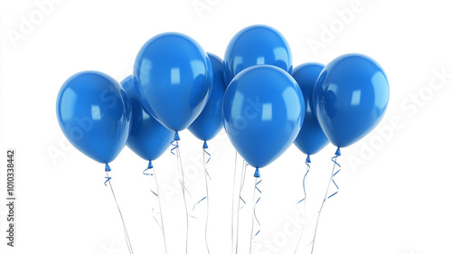 Blue balloons on a white background.