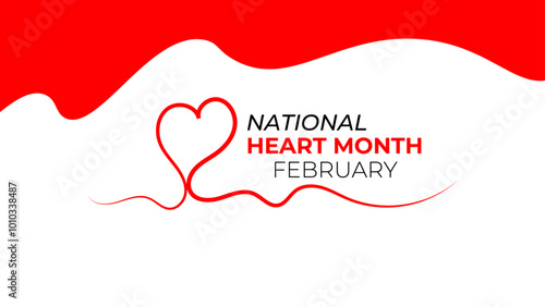 National Heart month is observed every year in February, to adopt healthy lifestyles to prevent heart disease (CVD). awareness month. banner, cover, poster, flyer, card. Vector illustration