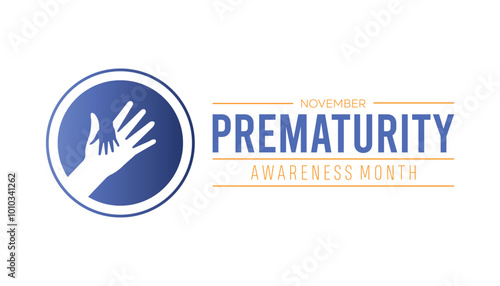 Prematurity Awareness Month is observed every year on November. Medical Healthcare Awareness concept. background, placard, banner template Vector illustration design.