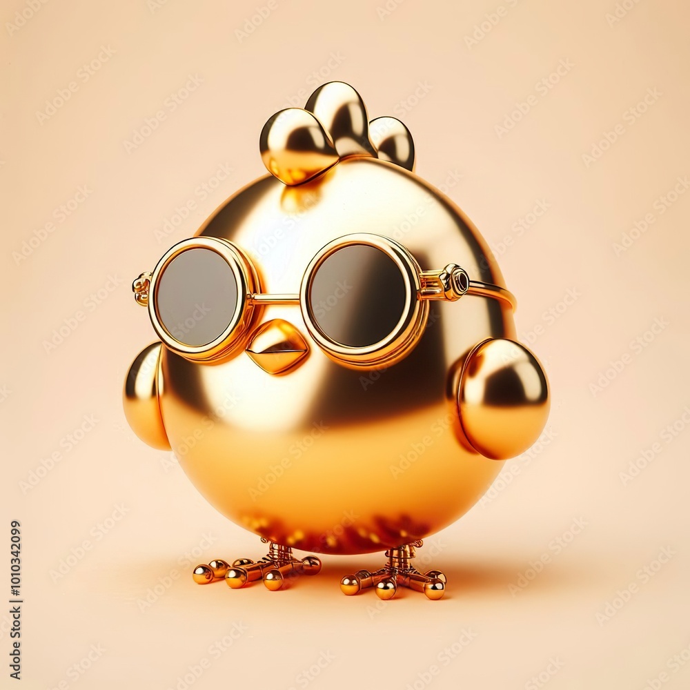 Φωτογραφία a cute, cool and hip gold shinny metallic futuristic chick