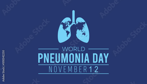 World Pneumonia Day is observed every year on November. Medical Healthcare Awareness concept. background, placard, banner template Vector illustration design.