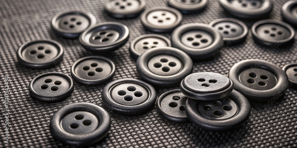 Collection of black buttons on dark fabric background, black, buttons, scattered, fabric, sewing, craft, texture Collection of black buttons on dark fabric background, black, buttons, scattered, fabric, sewing, craft, texture
