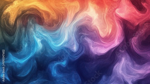 Abstract background with swirling colorful lines and brushstrokes.