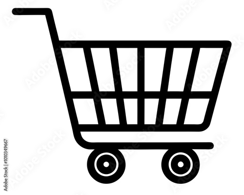 Shopping cart vector icon, flat design. Isolated on a white background