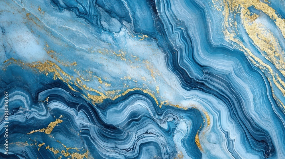 Abstract blue and gold marble texture background. Abstract blue and gold marble texture background.
