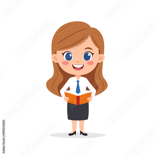 Author Cute Worker Work Job Profession Professional Occupation Cartoon Character
