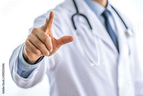 Doctor's Hand Pointing Forward Realistic Photo