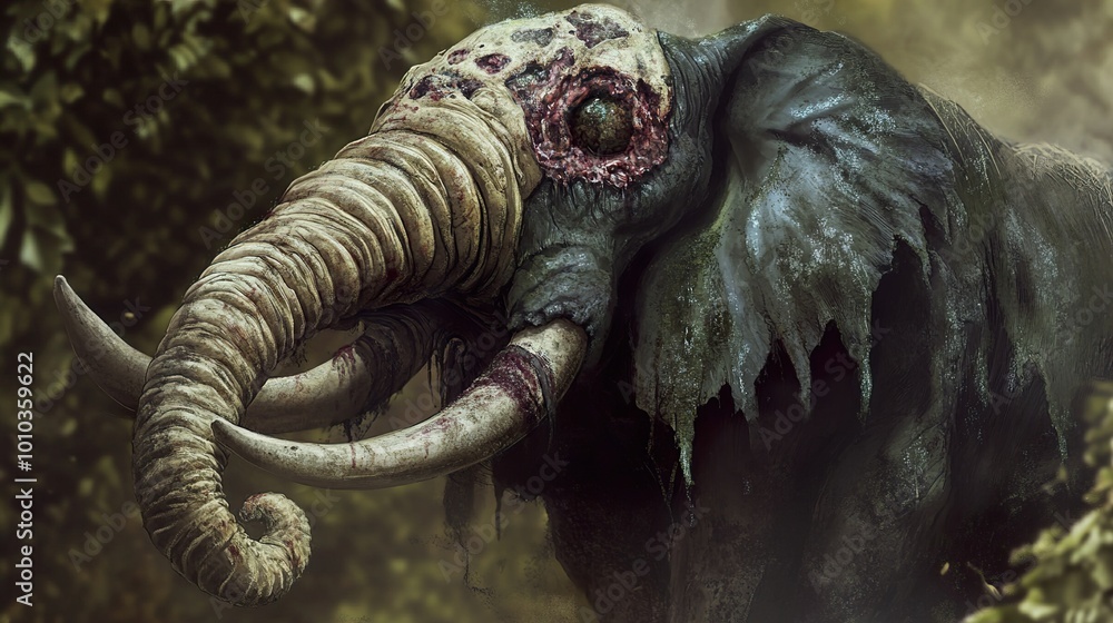 Decaying Elephant in the Jungle: A Surrealist Vision Decaying Elephant in the Jungle: A Surrealist Vision