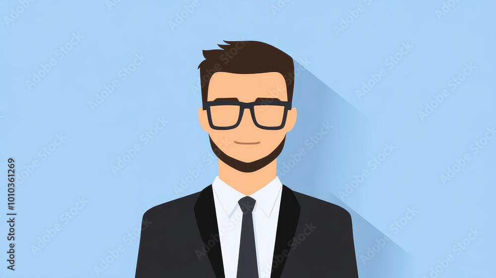 A sleek 2D illustration of a businessman profile icon, perfect for sleek designs or professional branding. A sleek 2D illustration of a businessman profile icon, perfect for sleek designs or professional branding.