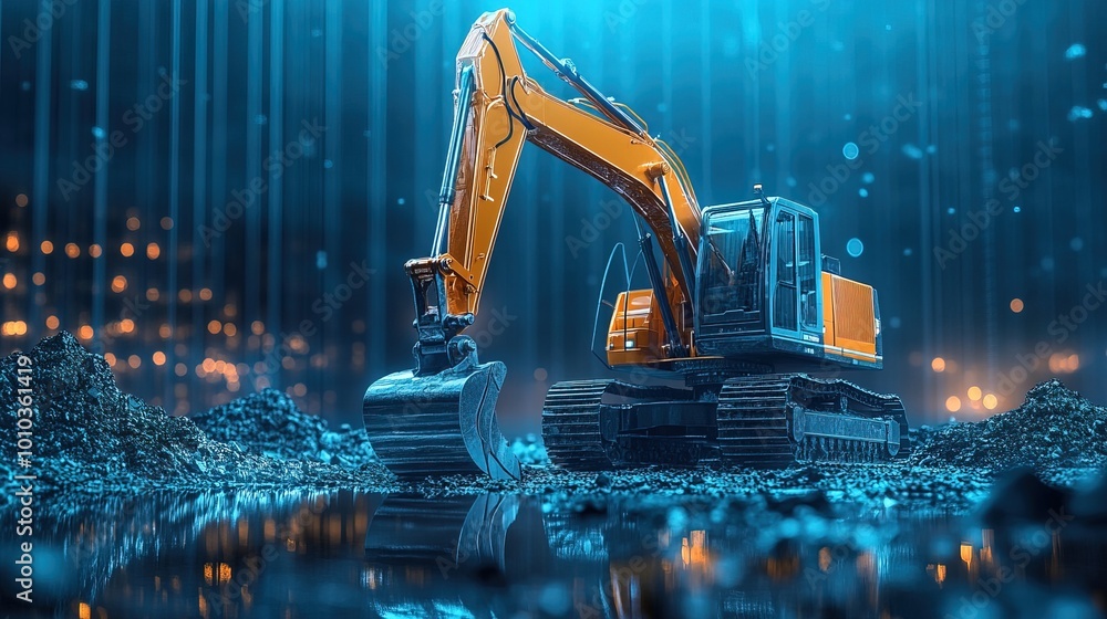 © MochSjamsul - A stock market graph with an excavator working on a construction site © MochSjamsul - A stock market graph with an excavator working on a construction site