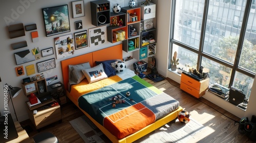 Wallpaper Mural Champion Teenager's Soccer-Themed Bedroom: Trophies, Medals, and Motivation Torontodigital.ca