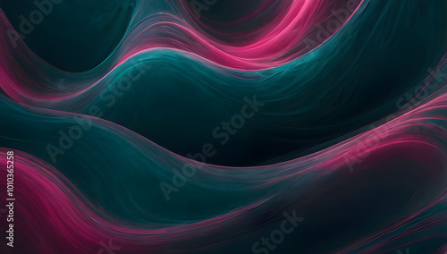 Smooth abstract waves of teal and magenta colors
