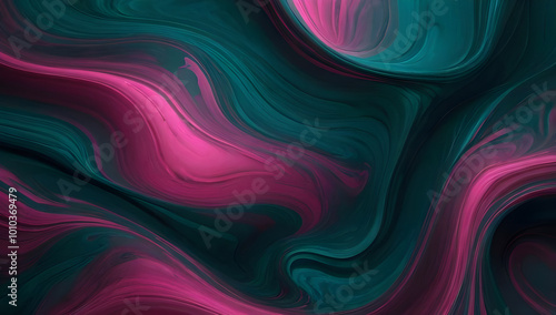 Swirling abstract pattern in teal and magenta hues