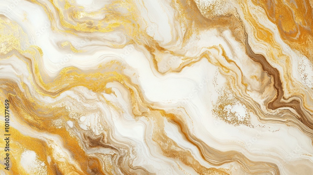 Abstract white and gold marbled background texture. Abstract white and gold marbled background texture.