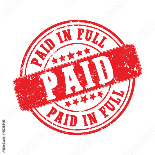 Paid grunge rubber ink stamp vector isolated on a white background