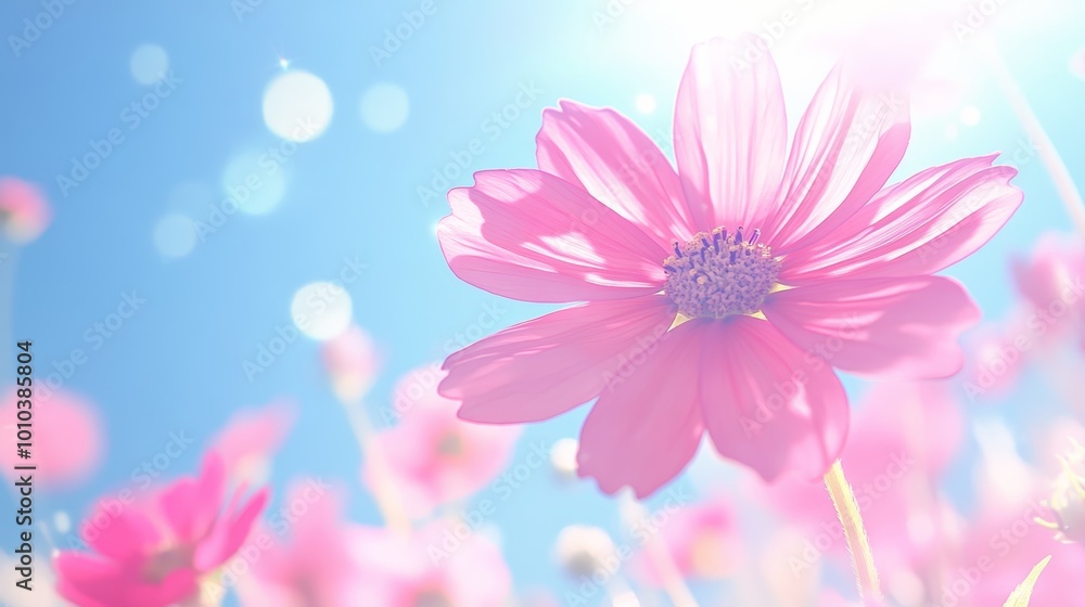 Pink flowers in full bloom, a stunning display of nature's beauty beautiful Pink flowers in full bloom, a stunning display of nature's beauty beautiful