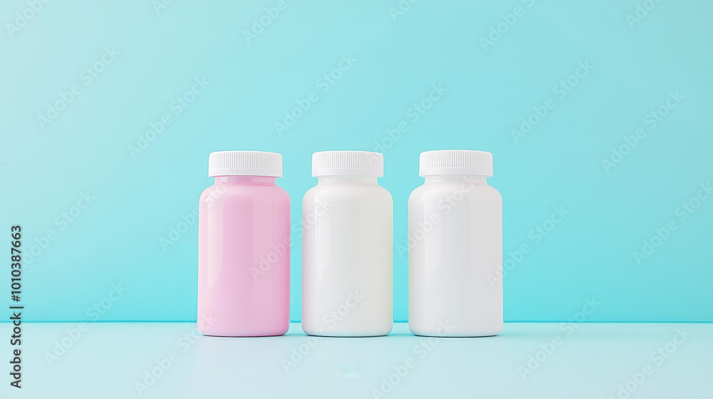 A bright image of sleek vitamin bottles stands out with clinical white and vivid hues, set against a soft blur. A bright image of sleek vitamin bottles stands out with clinical white and vivid hues, set against a soft blur.