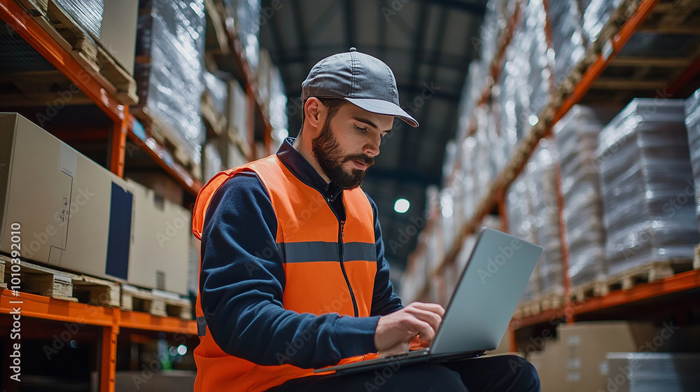 Logistics manager coordinating shipments and deliveries using advanced software systems. Logistics manager coordinating shipments and deliveries using advanced software systems.