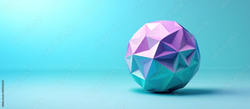 Abstract Geometric Sphere on a Light Blue Background Abstract Geometric Sphere on a Light Blue Background
