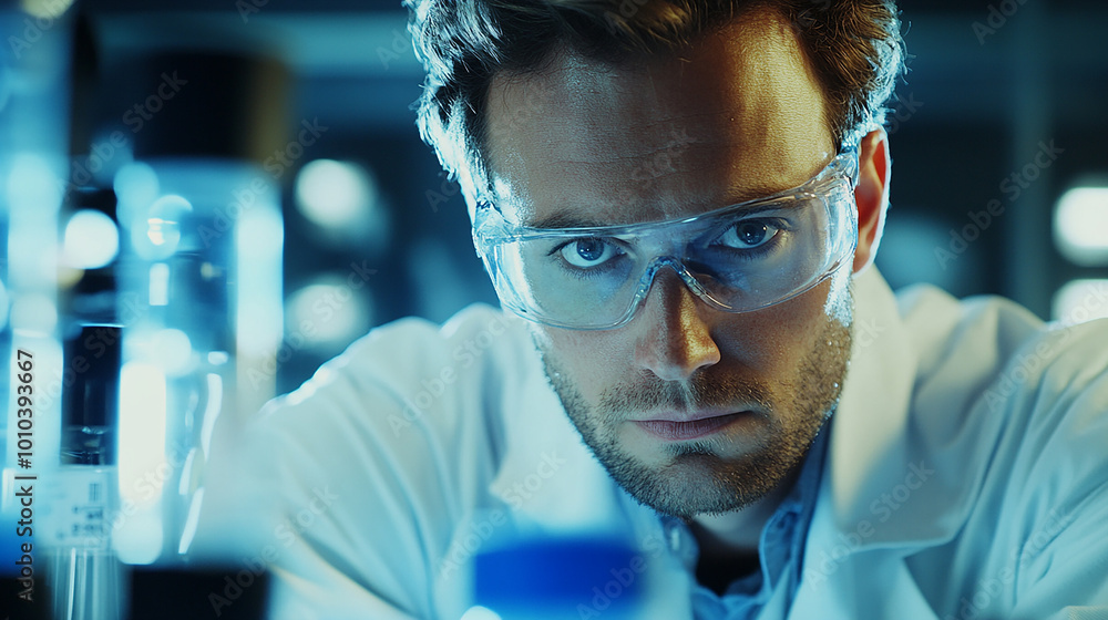 Research scientist conducting experiments in a laboratory for a pharmaceutical company. Research scientist conducting experiments in a laboratory for a pharmaceutical company.