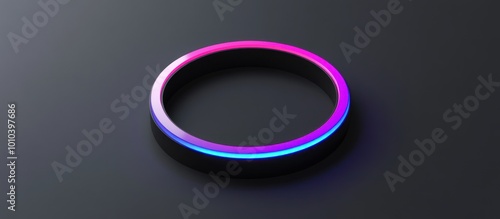 Neon Ring on Black Background