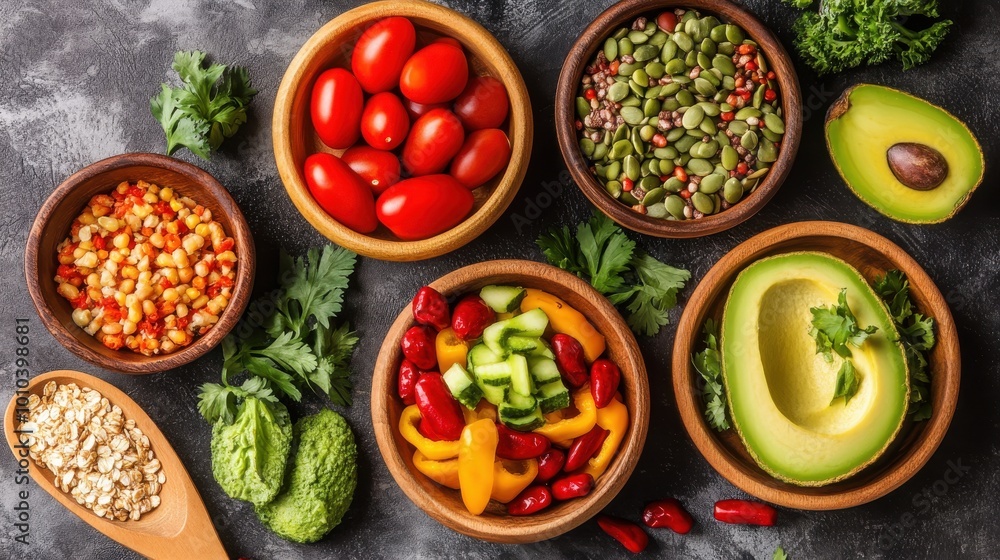 Genetic profiling results influencing personalized nutrition plans, futuristic health lab Genetic profiling results influencing personalized nutrition plans, futuristic health lab