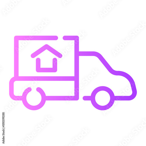 moving home Line Gradient Icon
