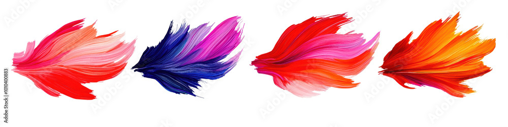 Colorful abstract flower petals on a white isolated background., transparent background Colorful abstract flower petals on a white isolated background., transparent background
