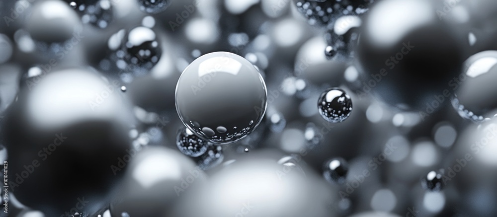 Abstract 3D Render of Metallic Spheres Abstract 3D Render of Metallic Spheres