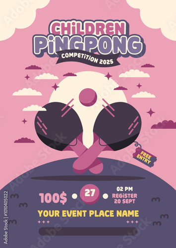 Playful Pingpong Competition Flyer Template