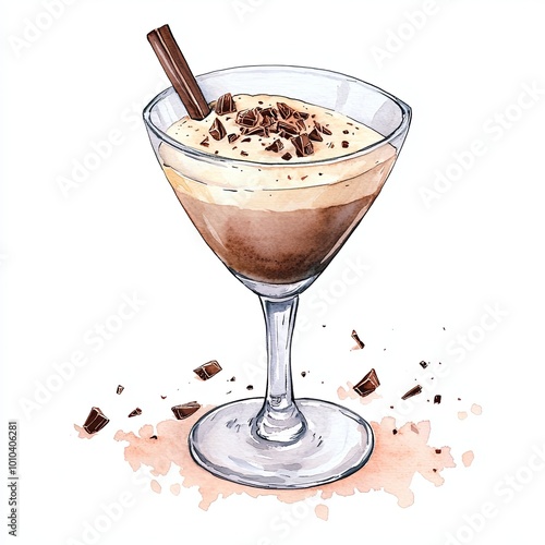 Indulgent chocolate mousse dessert in a glass photo