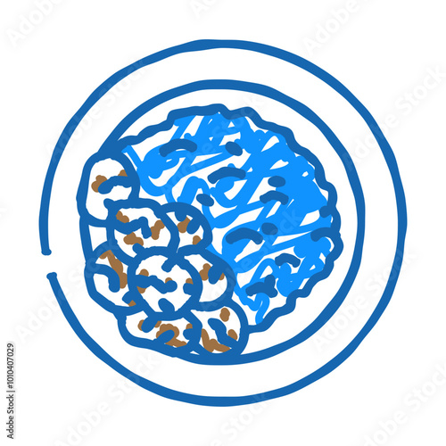 curry dish indian cuisine doodle icon sketch vector. curry dish indian cuisine sign. isolated symbol illustration