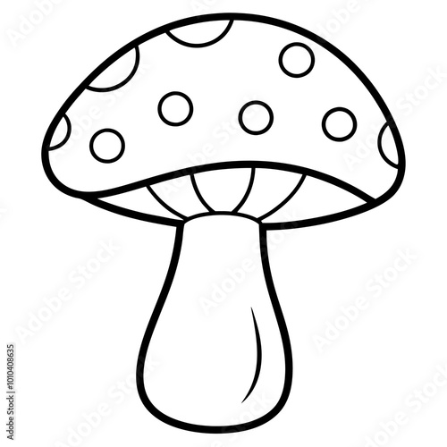 hand drawn mushroom outline coloring book page line art drawing