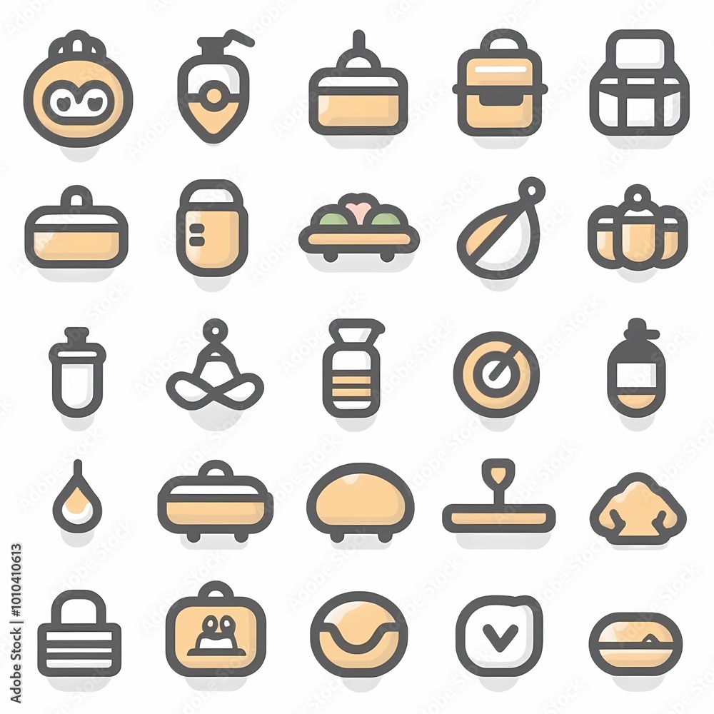 Simple Icons Representing Hydration and Fitness Simple Icons Representing Hydration and Fitness