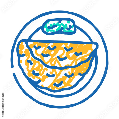 roti bread indian cuisine doodle icon sketch vector. roti bread indian cuisine sign. isolated symbol illustration