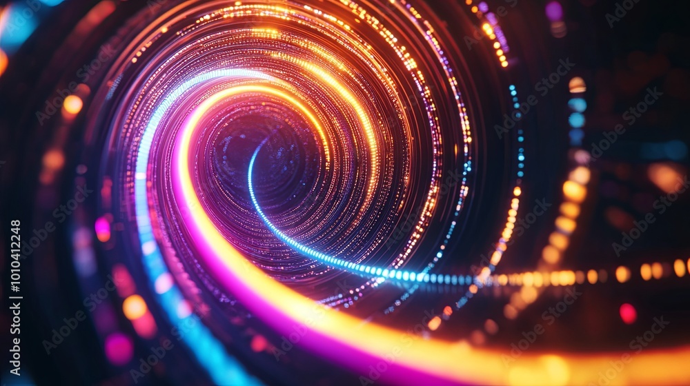 Vibrant abstract tunnel of light and color Vibrant abstract tunnel of light and color