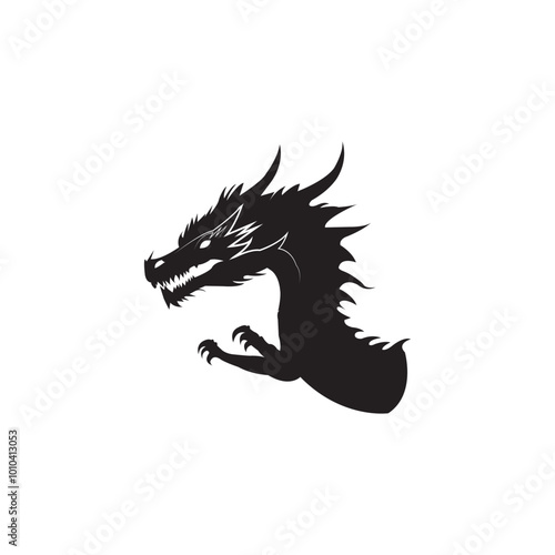 Dragon Snake Logo Design Vector Illustration