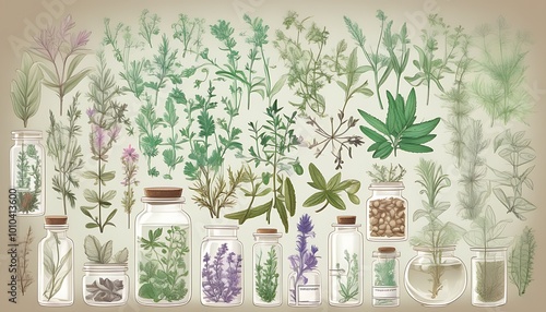 Herbs and precious plants, treasures of traditional medicine photo