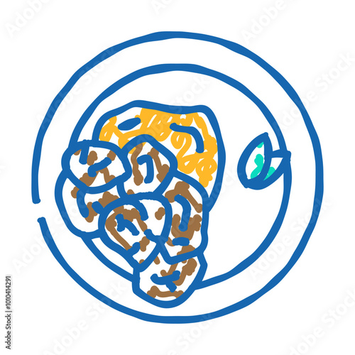 butter chicken indian cuisine doodle icon sketch vector. butter chicken indian cuisine sign. isolated symbol illustration