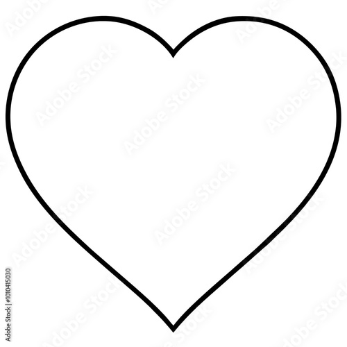 heart shape outline coloring book page line art drawing