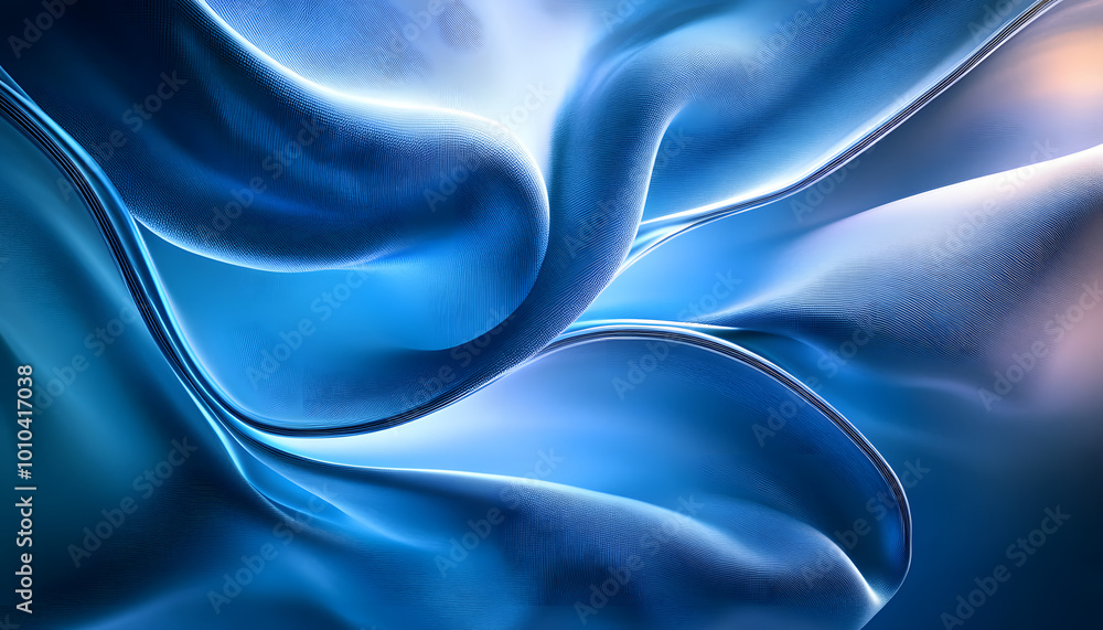 Obraz premium 3D Blue Wavy Shapes