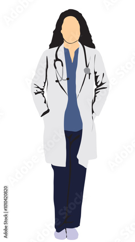 doctor standing full isolated