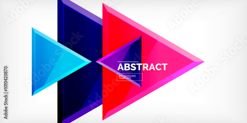 Abstract background - glossy triangles. Vector Illustration For Wallpaper, Banner, Background, Card, Book Illustration, landing page