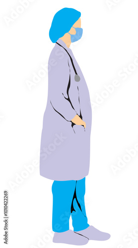 doctor medic surgeon full isolated on white background