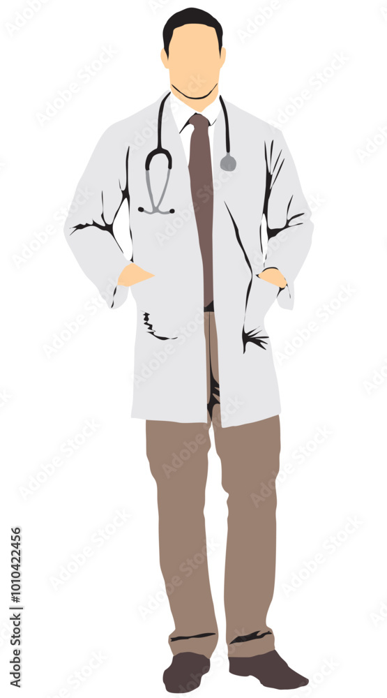 doctors full isolated standing vector doctors full isolated standing vector