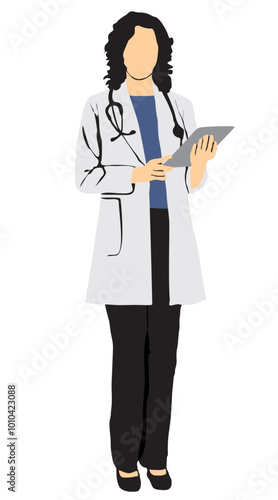 doctor with a clipboard full isolated