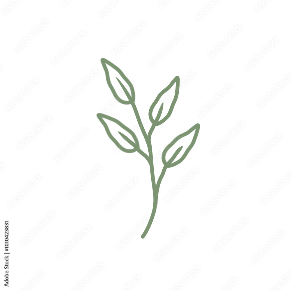 Colored line art leaf illustration 