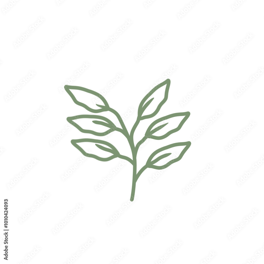 Colored line art leaf illustration Colored line art leaf illustration