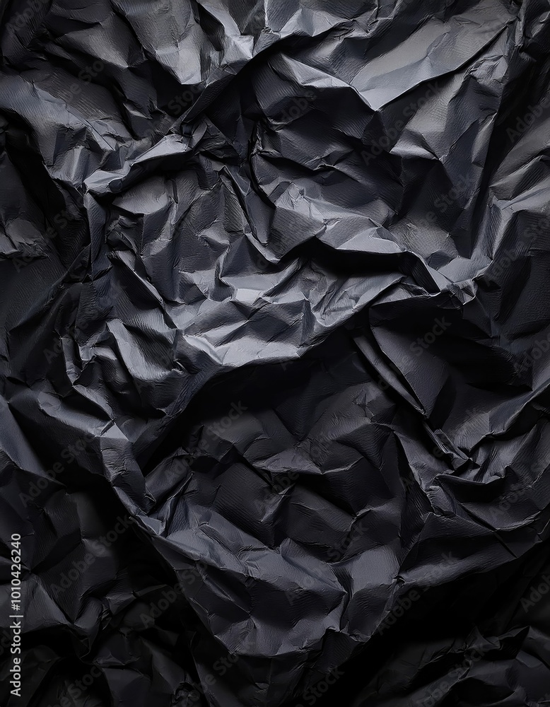 Dark, crumpled paper texture Dark, crumpled paper texture