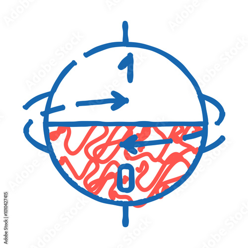 superposition state quantum technology doodle icon sketch vector. superposition state quantum technology sign. isolated symbol illustration